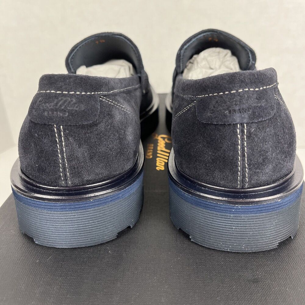 Good Man Brand Mens Size 7.5 Navy Lexington Loafer Suede Dress Shoe - Picture 4 of 9